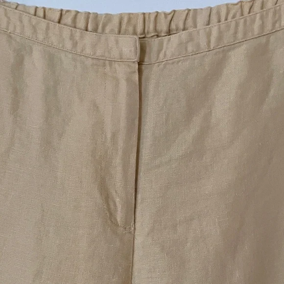 J. Jill Yellow Linen Crop Cargo Pants Bloomers Large Ruffle Trim - Picture 7 of 9